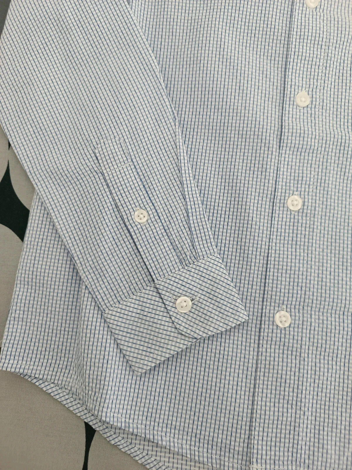Chemise à carreaux bleue et blanche de Benetton - 6/7 ans – photo 5